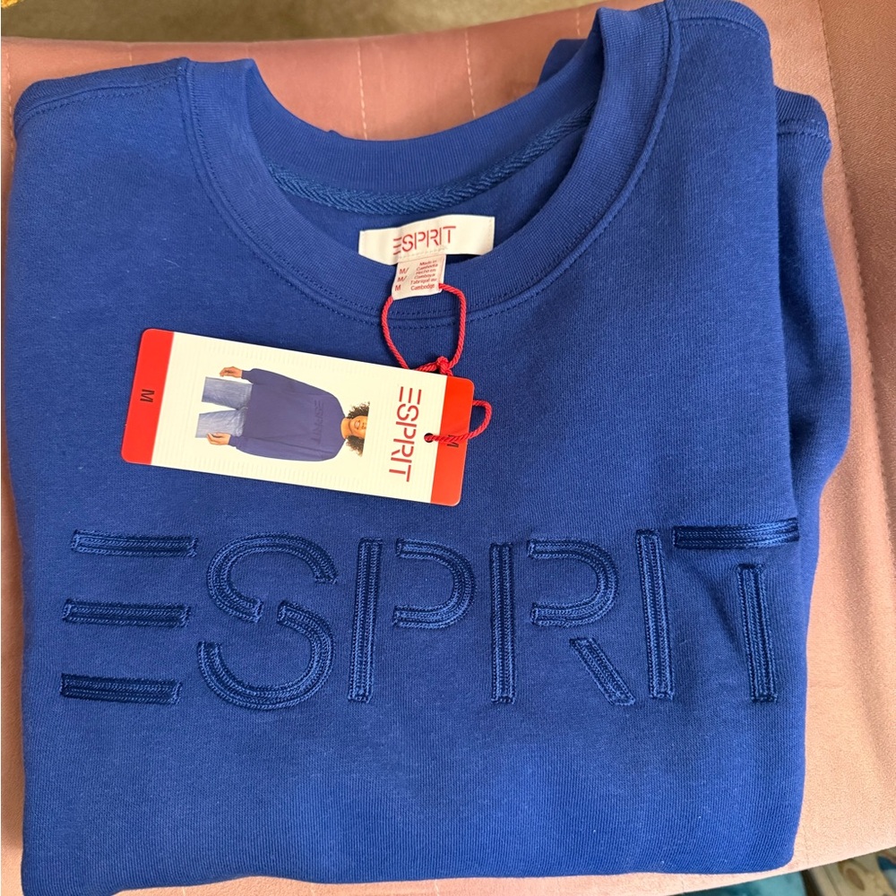 ESPRIT Women’s Royal Blue Embroidered Logo Sweatshirt